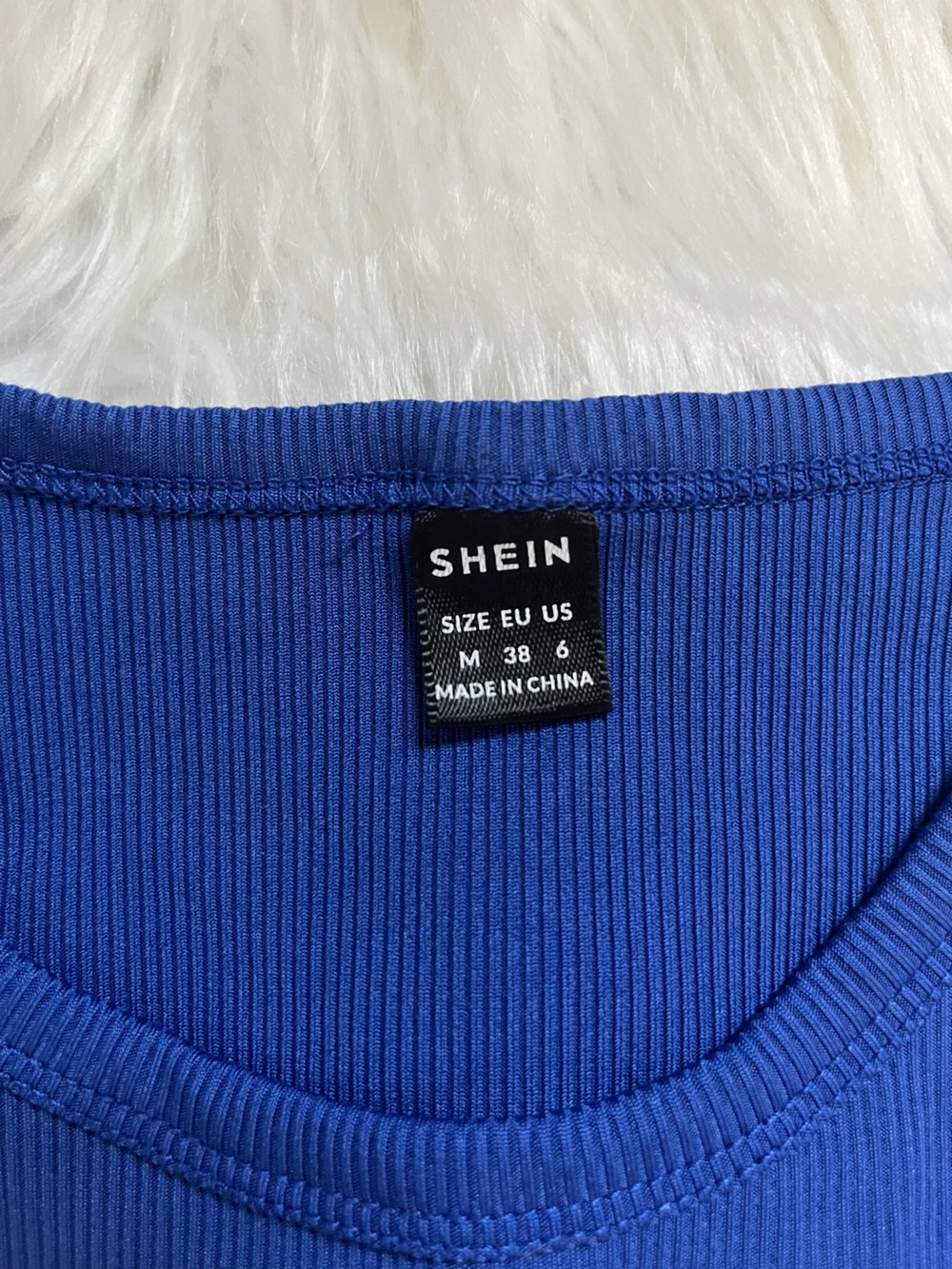 SHEIN Blue Ribbed Tank Top - Picture 3 of 3